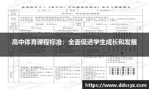 高中体育课程标准：全面促进学生成长和发展